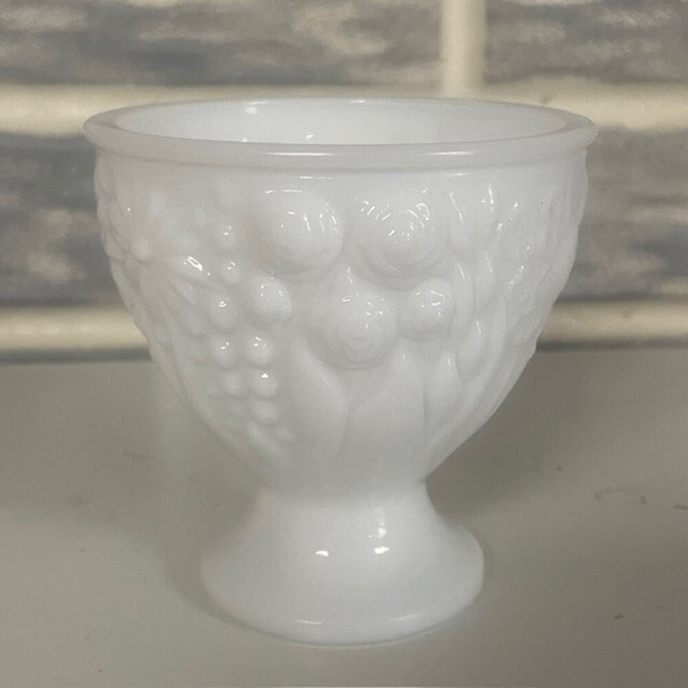 Vintage Avon Milk Glass White Flower Pedestal Candy Dish